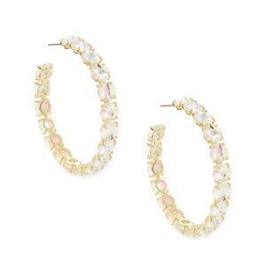 Kendra Scott Jolie Hoop Earrings in Dichroic Glass, Gold-Plated - rare!